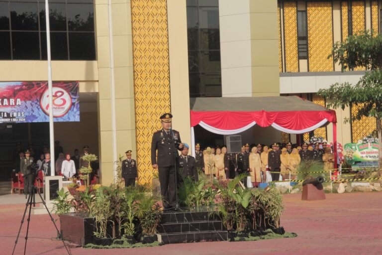 Polres Sumenep Gelar Upacara Peringatan Hari Bhayangkara ke-78: Polri Presisi Membangun Negeri Menuju Indonesia Emas