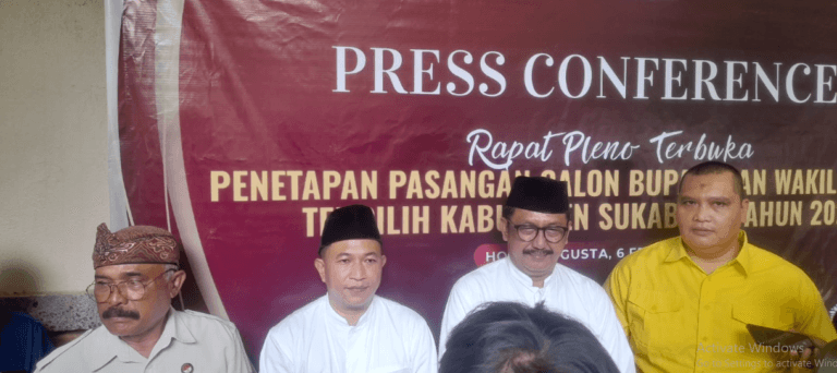PRESS CONFERENCE RAPAT PLENO TERBUKA PENETAPAN PASANGAN CALON BUPATI & WAKIL BUPATI TERPILIH KABUPATEN SUKABUMI PERIODE 2024-2029