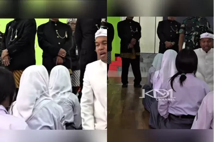 Gubernur Jawa Barat Dedi Mulyadi saat mewawancarai salah satu siswi yang akan mengikuti pelatihan militer 1637486029