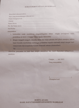 Gubernur Larang Pungutan, MAN 1 Cianjur Tetap Minta “Sumbangan Sukarela” dengan Nominal Tertentu 2 Screenshot 2025 07 08 212054
