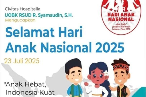 RSUD R. Syamsudin, SH Kota Sukabumi Peringati Hari Anak Nasional 2025: “Anak Hebat, Indonesia Kuat” WhatsApp Image 2025 07 24 at 09.02.12 c6d74977